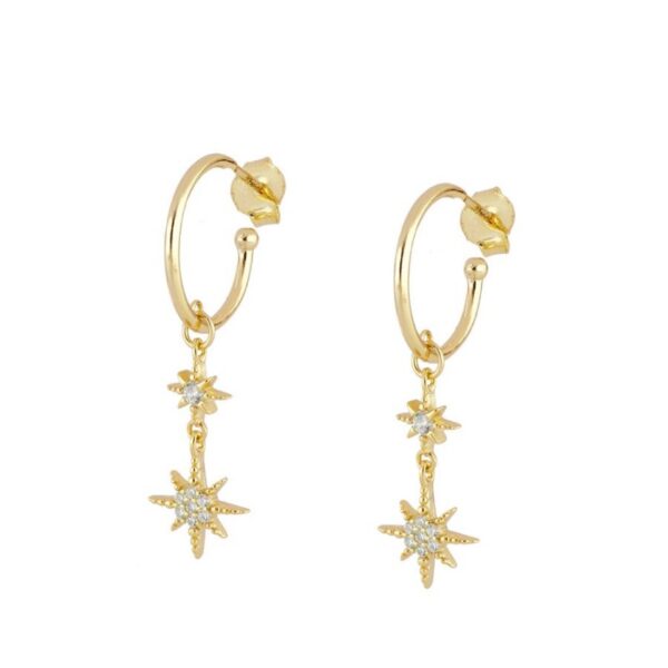 pendientes estrellas gold