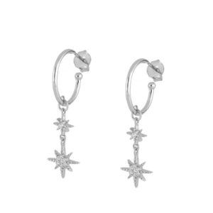 pendientes estrellas silver