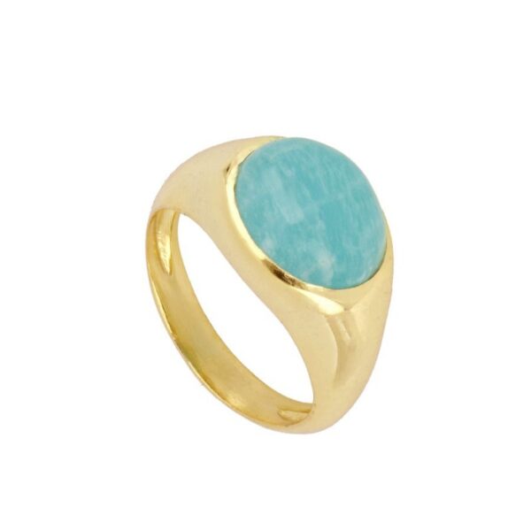 anillo amazonita gold