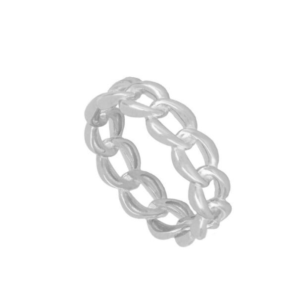 anillo cadena plata