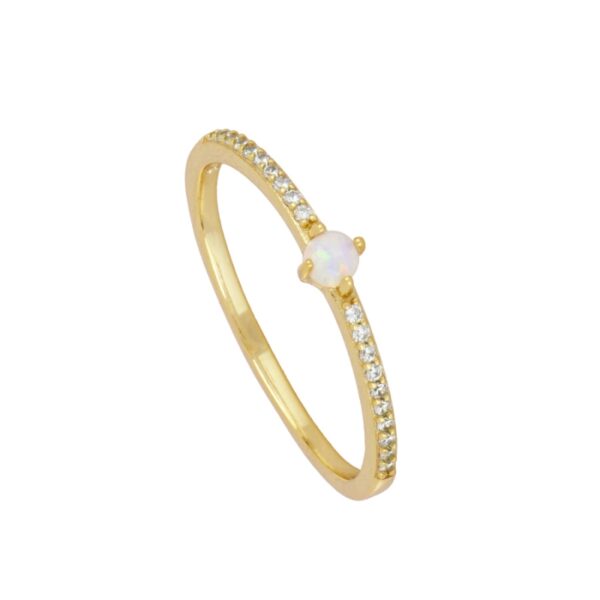 anillo opalo pequeno gold
