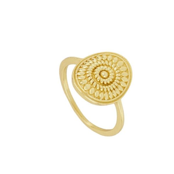 anillo oval gold