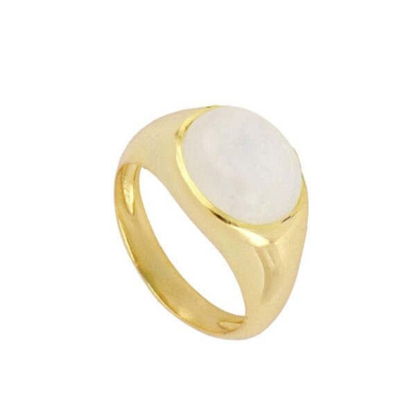 anillo piedra luna gold