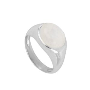 anillo piedra luna plata