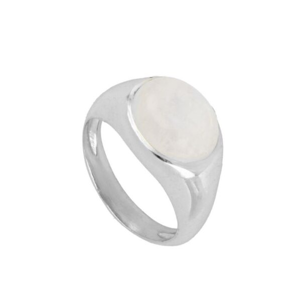 anillo piedra luna plata