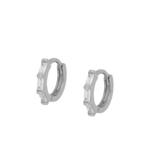 pendientes aros brillo plata