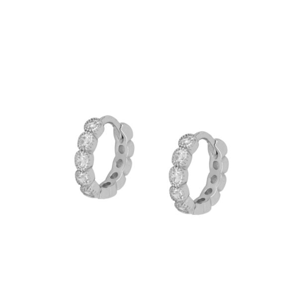 pendientes aros brillo plata