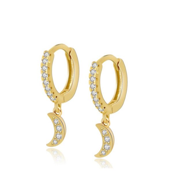pendientes luna fina gold