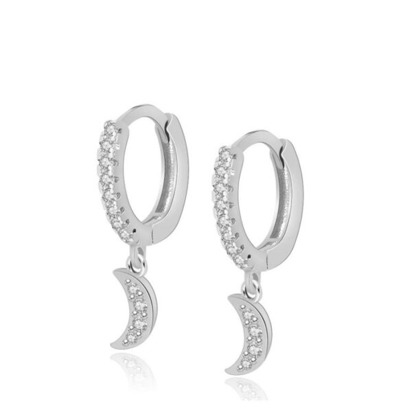 pendientes luna fina plata