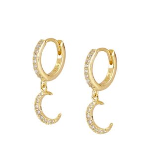 pendientes luna gold
