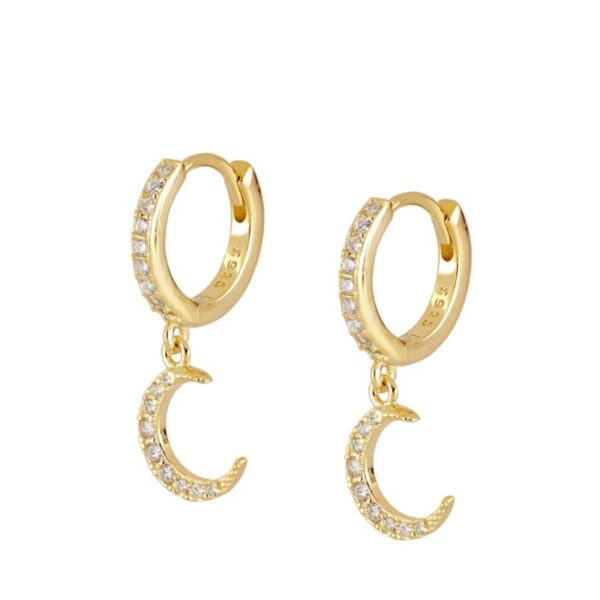 pendientes luna gold