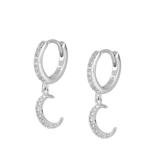 pendientes luna plata