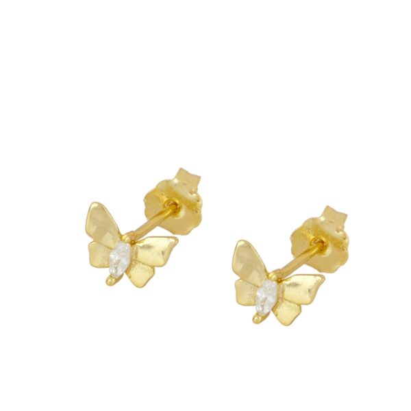 pendientes mariposa circonita gold