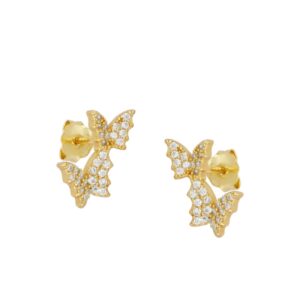 pendientes mariposas dobles gold