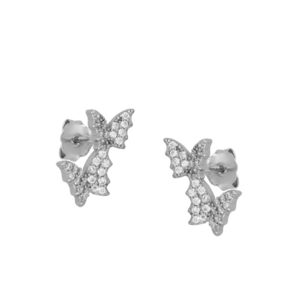 pendientes mariposas dobles plata