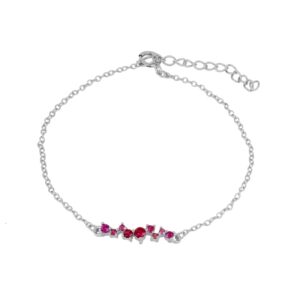 pulsera fucsia plata