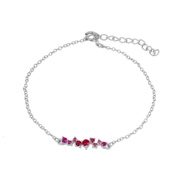 pulsera fucsia plata