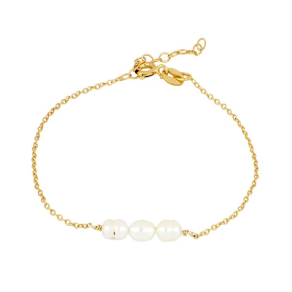 pulsera gold perlas