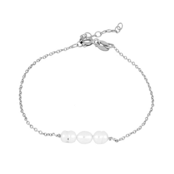 pulsera perlas plata