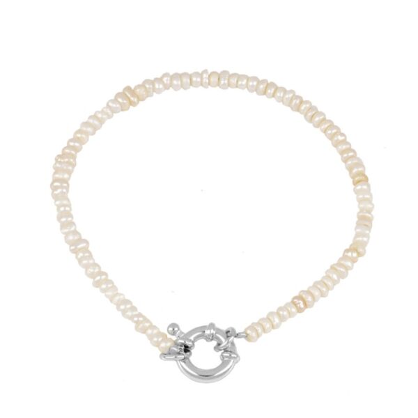 pulsera perlas plata