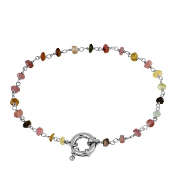 pulsera turmalina plata