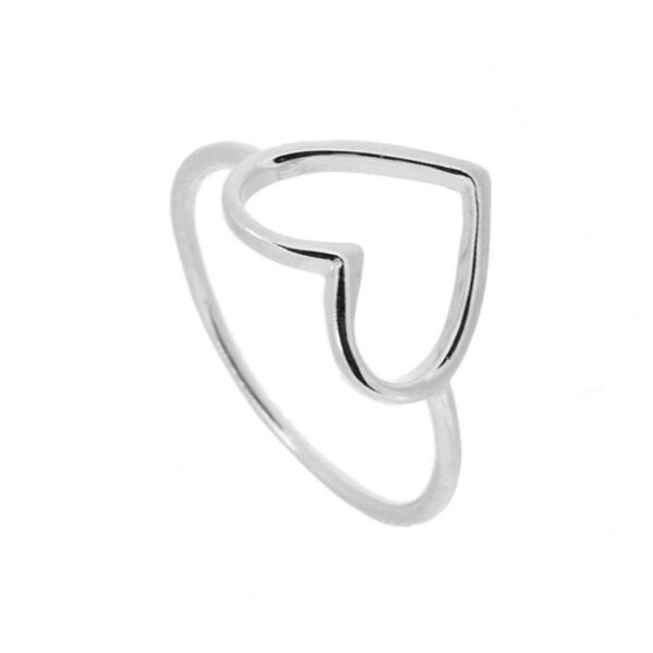 anillo corazon plata