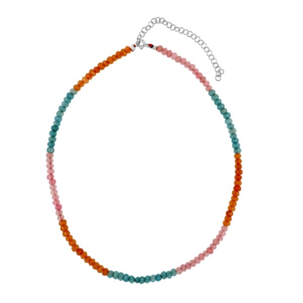 collar multicolor plata