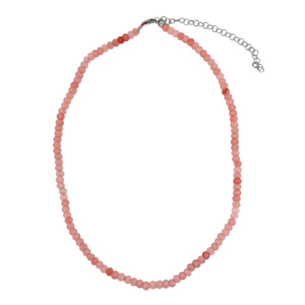 collar rosa plata