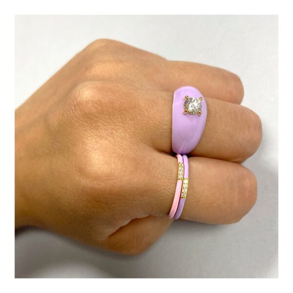 anillo enamel lila imagen
