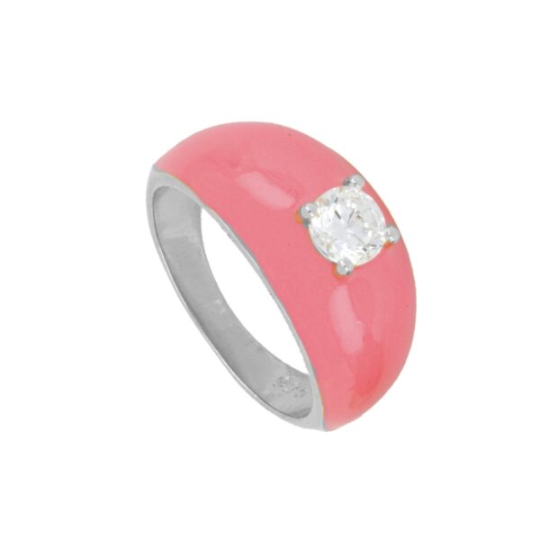 anillo enamel rosa