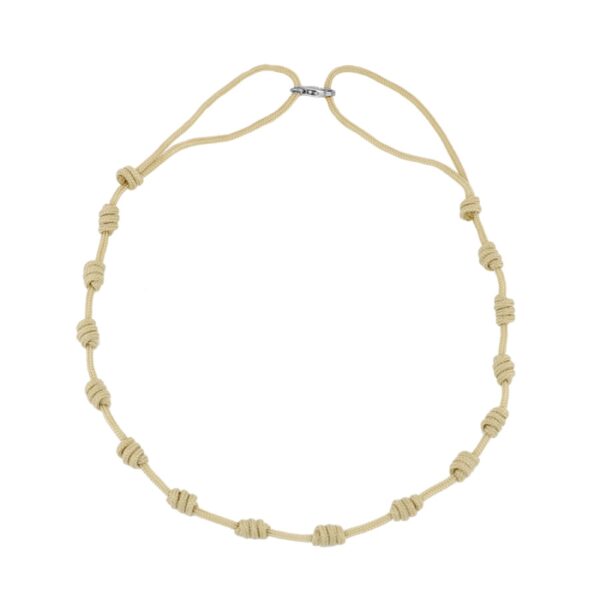 collar nudos crema plata