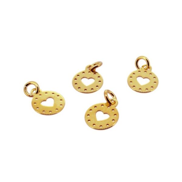charms corazon calado gold