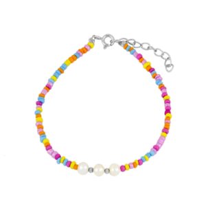 pulsera perlas silver