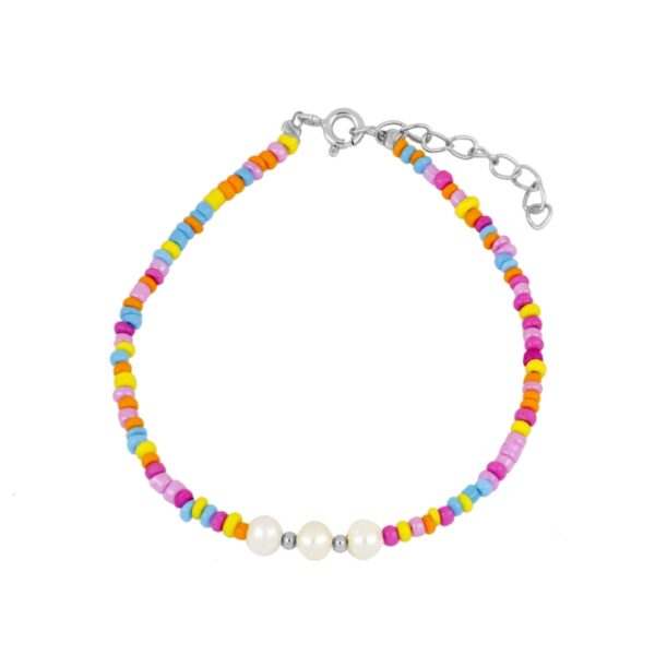 pulsera perlas silver