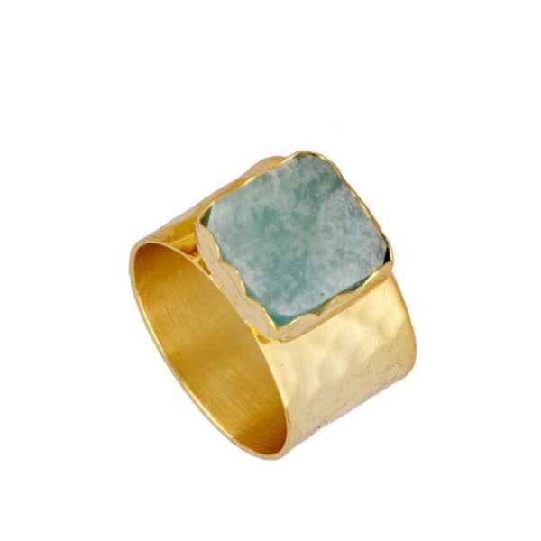 anillo amazonita gold