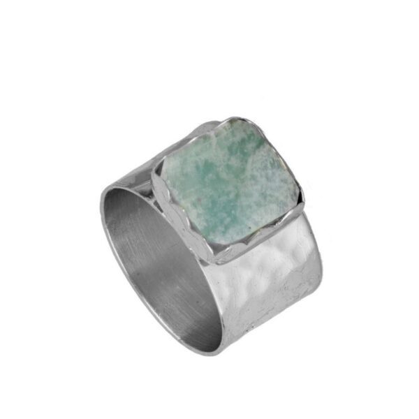 anillo amazonita silver