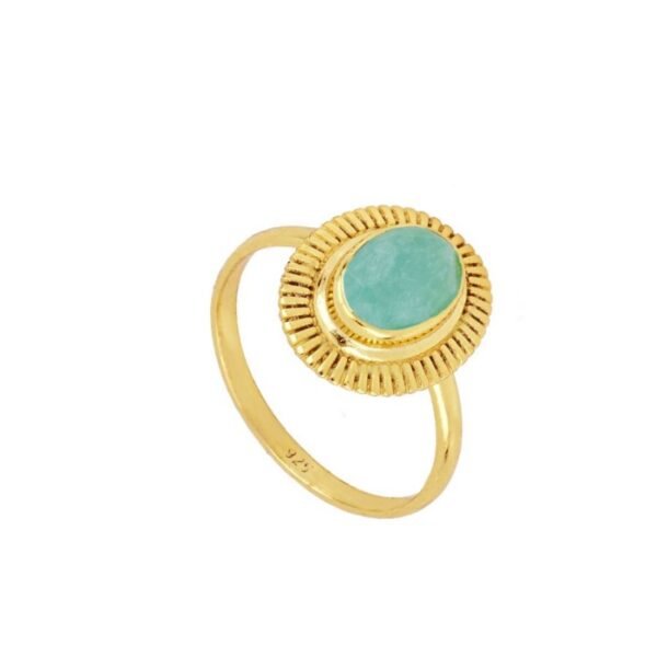 anillo clepor amazonita gold