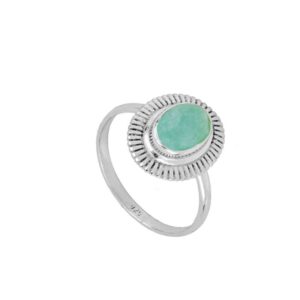 anillo clepor amazonita silver