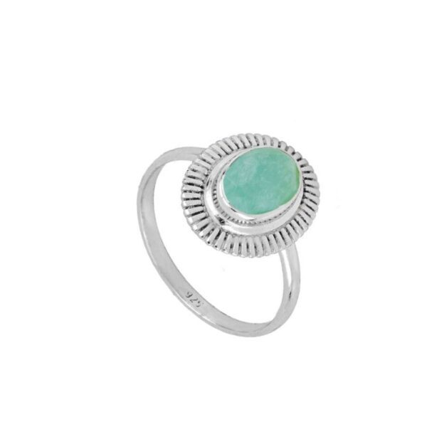 anillo clepor amazonita silver