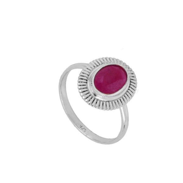 anillo clepor calcedonia fucsia silver