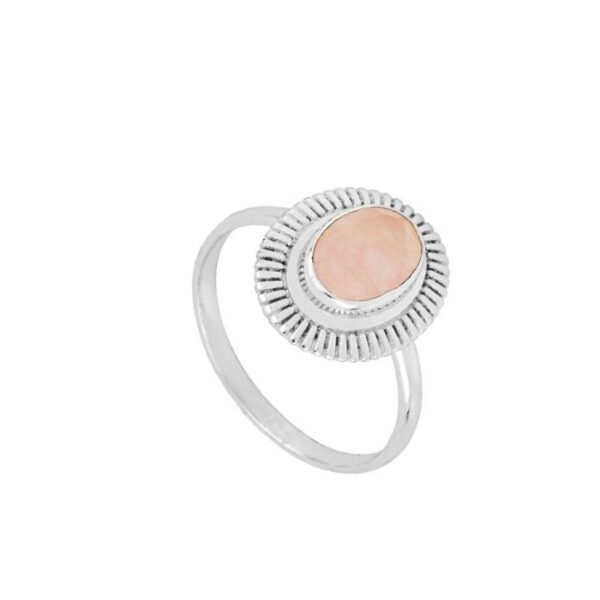 anillo clepor calcedonia rosa silver