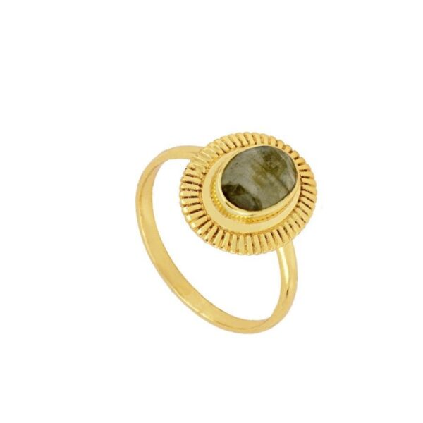 anillo clepor labradorita gold