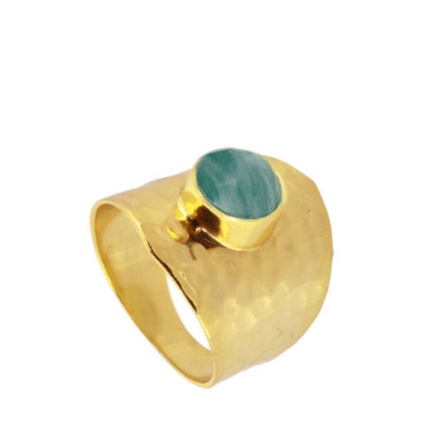anillo lacial amazonita gold