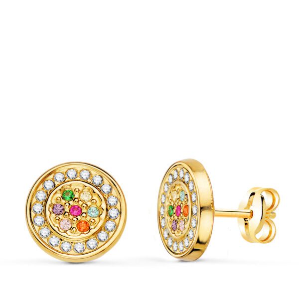 pendientes redondos oro
