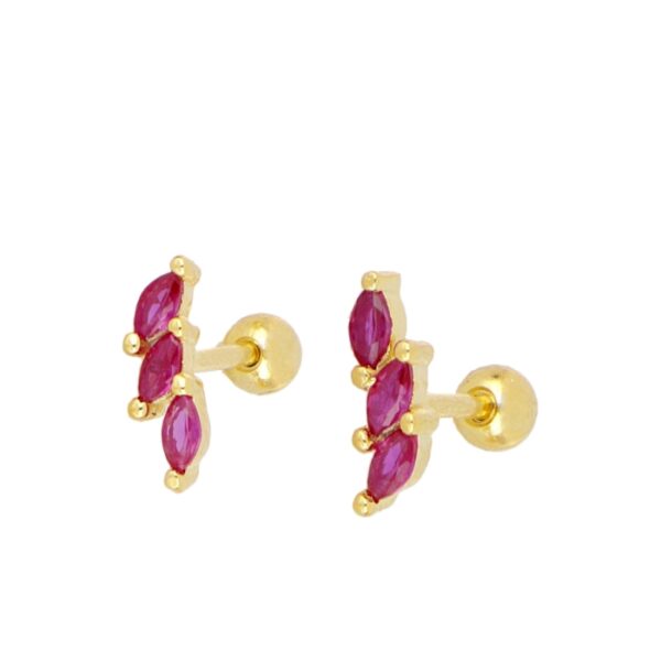 pendientes vider fucsia gold
