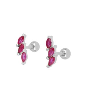 pendientes vider fucsia silver