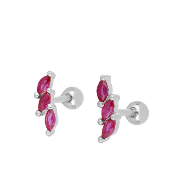 pendientes vider fucsia silver