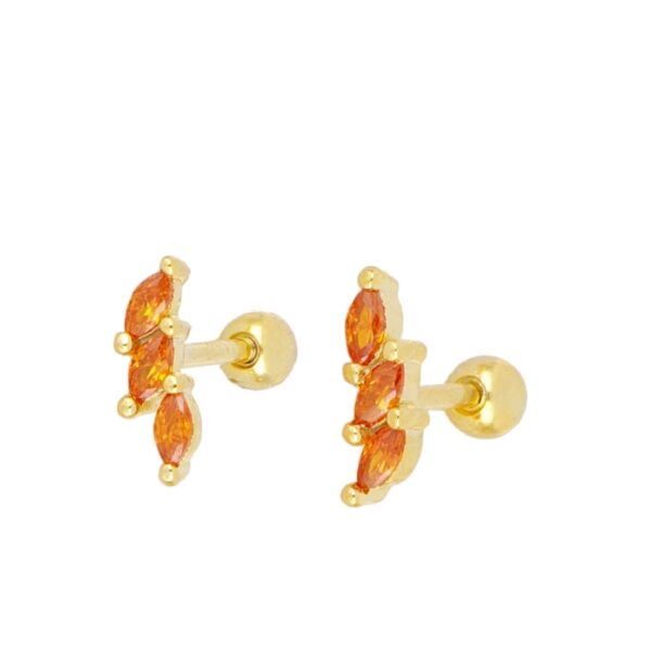 pendientes vider naranja gold