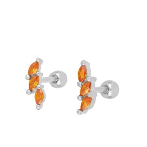 pendientes vider naranja silver