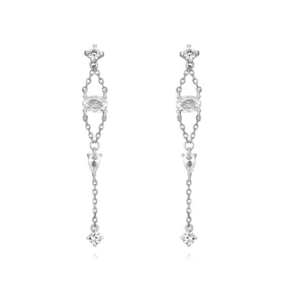 pendientes cadenas silver